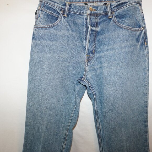 Helmut Lang High Rise Straight Jean Creased Vintage Denim Blue Straight Jeans 30 - Picture 5 of 13